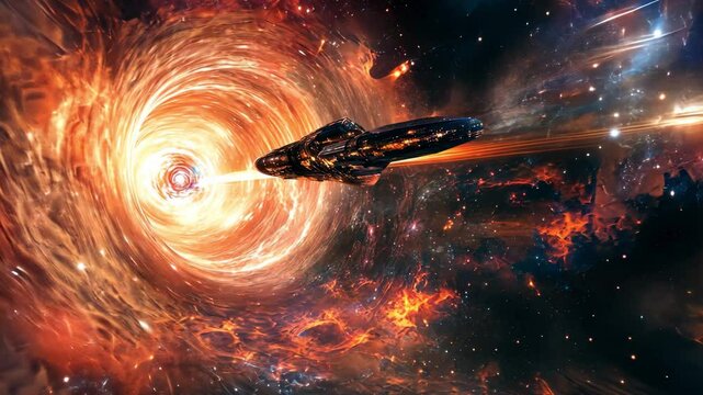 Spaceships that are shuttling through the wormholes of space
