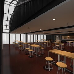 3d render container cafe coffee