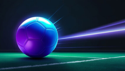 Naklejka premium Football championship: Electric Neon Soccer Motion