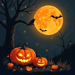 halloween background with pumpkin