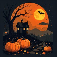Fototapeta premium halloween background with pumpkins