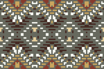 Fototapeta premium Endless Simple Islamic Patternfolk Embroidery, Aztec Geometric Ornament Print. Design for Carpet, Wallpaper, Clothing, Wrapping, Fabric