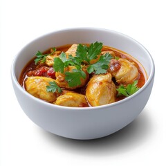 Fototapeta premium Chicken Curry Bowl on White Background