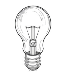 Light bulb sketch isolated on transparent background