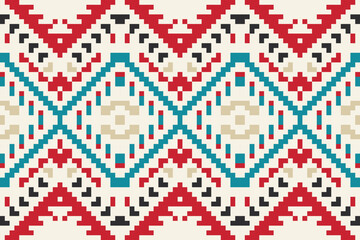 Fabric Pattern Abstract Geometric Pattern Designfolk Embroidery, Aztec Geometric Ornament Print. Design for Carpet, Wallpaper, Clothing, Wrapping, Fabric