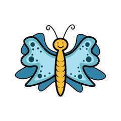 Butterfly icon. Cartoon illustration of butterfly icon for web design. Cute animal illustration element design. Beautiful colorful butterfly icon for various purposes.