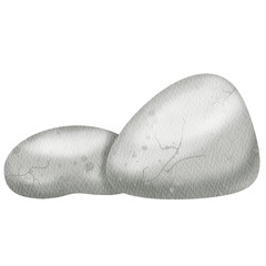 Watercolor Group of Rocks.