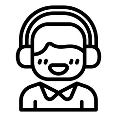 Customer Service Vector Line Icon Symbol