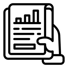 Business Growth Report Vector Line Icon Symbol