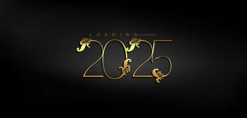 We Wish You A Happy New Year 2025 Gold Text And Beautiful Design
