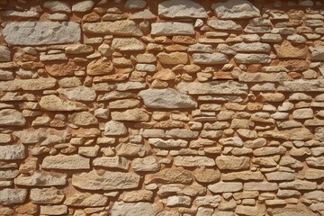 Fototapeta premium Earthy Tan Limestone Stony Barn Wall Texture Background