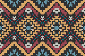 Baroque Seamless Ethnic Patternfolk Embroidery, Aztec Geometric Ornament Print. Design for Carpet, Wallpaper, Clothing, Wrapping, Fabric