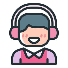 Customer Service Vector Line Icon Symbol