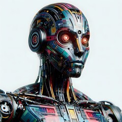 Fototapeta premium Mechanical Mind: Portrait of a Futuristic Robot