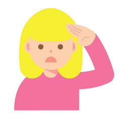 困った顔で探す女性のイラスト
