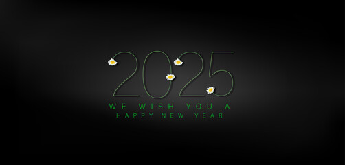 We Wish You A Happy New Year 2025 Gold Text And Beautiful Design