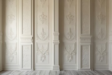 Elegant Textured Background with Smooth Creamy White Plaster Finish on Retro Walls