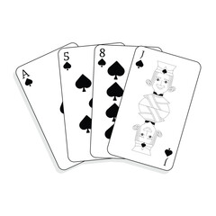 A set of playing cards. Set of playing card vector icons. Gambling game.