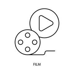 film concept line icon. Simple element illustration. film concept outline symbol design.