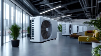 Modern HVAC System in Stylish Office Environment