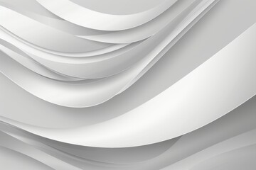 Abstract White Curves and Flowing Waves, Minimalist Design with Smooth Texture and Modern Digital Background