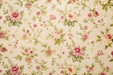 Vintage pink roses floral pattern on light background