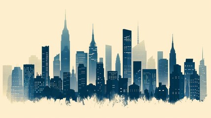 Fototapeta premium Stunning Cityscape with Majestic Skyscrapers Reaching for the Sky