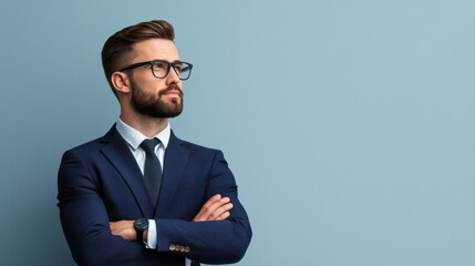 Confident Businessman in Suit with Clean Background