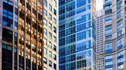 Fototapeta premium A high-rise cityscape showcasing the bustling financial district, representing growth, ambition,