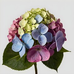 Hydrangea flower isolate on transparency background