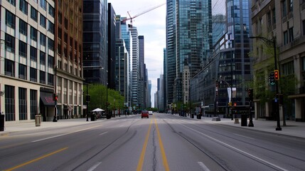 Fototapeta premium A high-rise cityscape showcasing the bustling financial district, representing growth, ambition,
