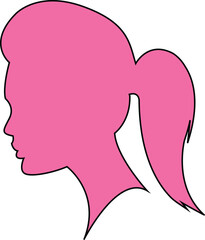Women profile silhouette, girl silhouette, elegant female hairstyles