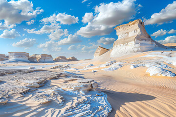  Breathtaking scenic landscape of sandstone formations in egypt's white desert national park