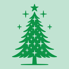 Christmas tree silhouette vector illustration
