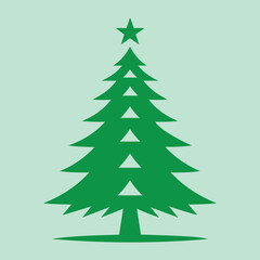 Christmas tree silhouette vector illustration