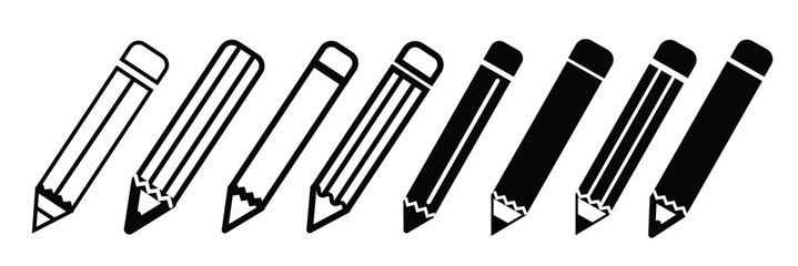 Pencil icon set vector. pen sign and symbol. edit icon.  for mobile concept and web design. vector illustration.