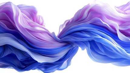 Obraz premium Abstract flow of vibrant colors in smooth waves, white isolate background.