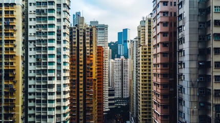 A high-rise cityscape showcasing the bustling financial district, representing growth, ambition,