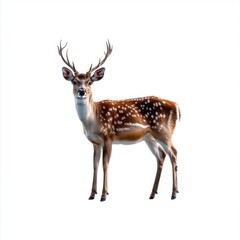Obraz premium Majestic Red Deer on White Background