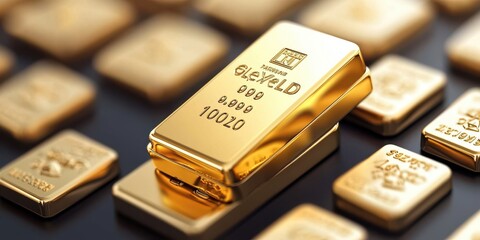Gold Bars  Precious Metal  Financial Investment  Wealth  Luxury  Stacked Gold