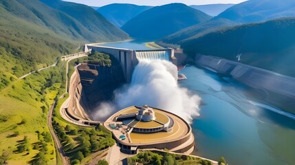  Hydroelectric dam on the river 