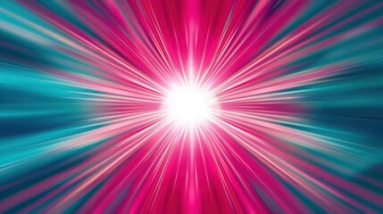 Obraz premium futuristic sci fi center beam laser red green blue explosion warp explosion perspective black background