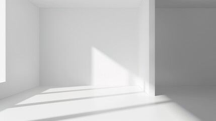 Obraz premium modern home, clean minimalist interior with empty frames on the wall, mockup 