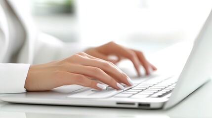 Close-Up of Hands Typing on a Laptop