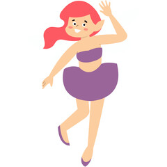 Little Girl Fairy Cartoon Illustration. Flat Vector Character 