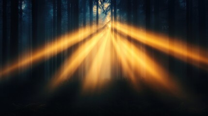 Sunbeams through Forest