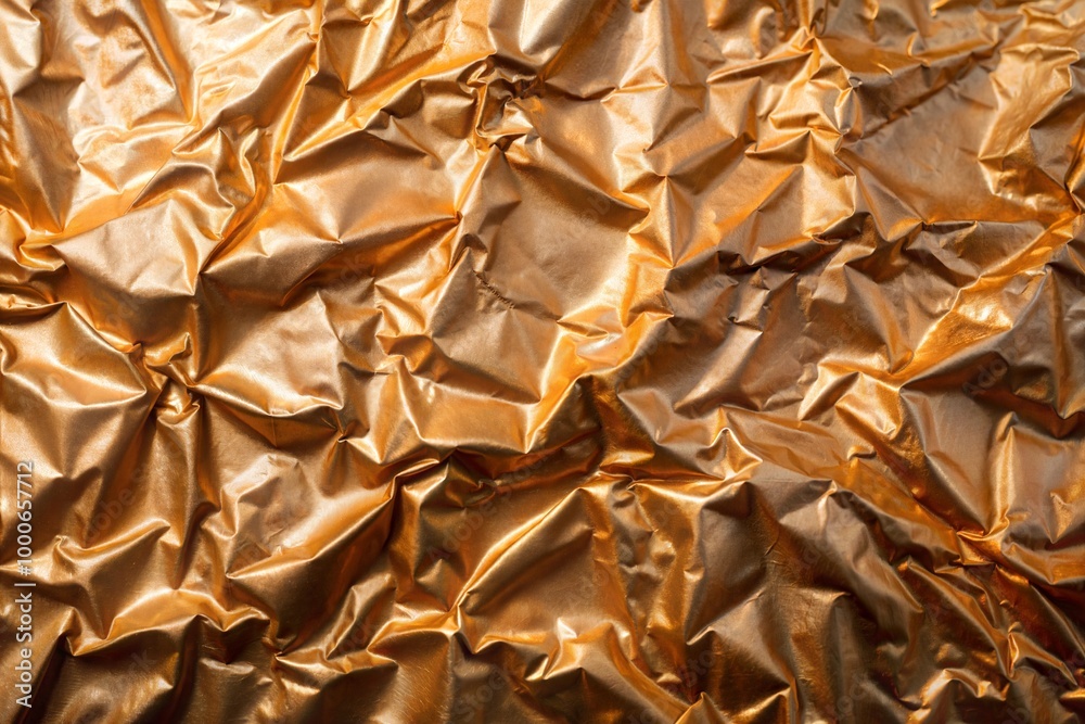 Canvas Prints crumpled golden surface with reflective texture close-up
