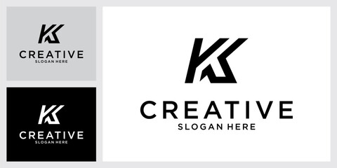 Obraz premium Initial letter K or KK vector logo design