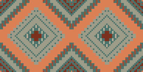 Pixel Geometric Geometric Patterns Mathfolk Embroidery, Aztec Geometric Ornament Print. Design for Carpet, Wallpaper, Clothing, Wrapping, Fabric