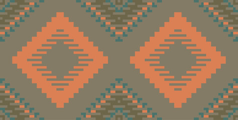 Fabric Texture Filipino Traditional Patternfolk Embroidery, Aztec Geometric Ornament Print. Design for Carpet, Wallpaper, Clothing, Wrapping, Fabric